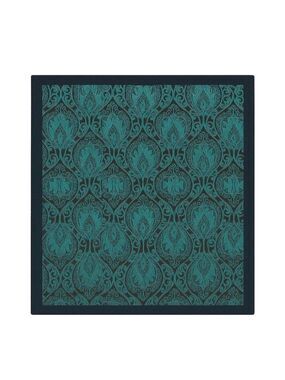 Silk Square Scarf Brown & Turquoise Paisley Design 20"x20" Elegant Soft Handkerc